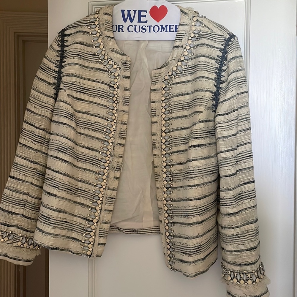 Tory Burch blue and white light jacket size 14